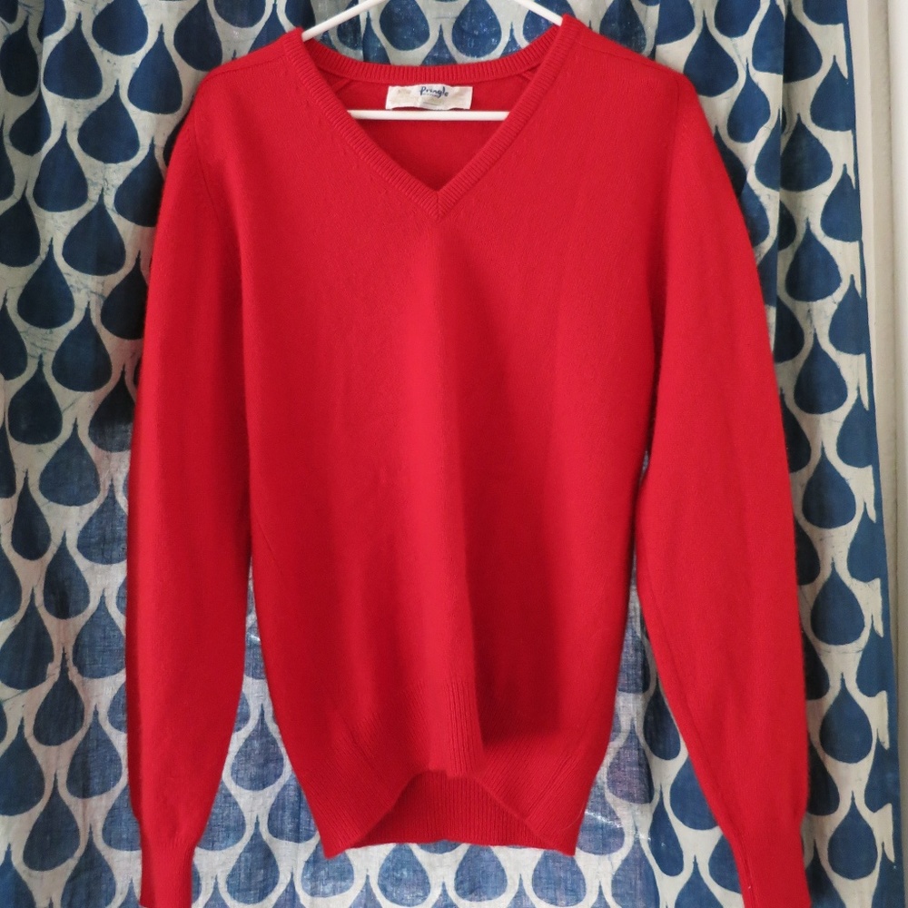 Vintage Red Cashmere Sweater, Size M